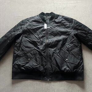 Banana Republic Bomber Jacket Men XXL Black Full Zip Pockets NWT NEW Outdoor